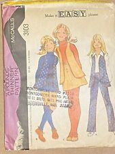 Vintage McCalls 3103 Sewing Pattern Girls Chubby Size 14.5 Vest Pants Shorts picture
