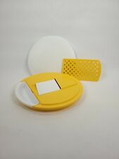 Vintage Tupperware Yellow 1980s Grater Cutting Board Slicer Set #1849 1851-53 picture