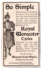 c1880s Royal Worcester Cycles Co Women's Bike Massachusetts Antique Art Print Ad picture