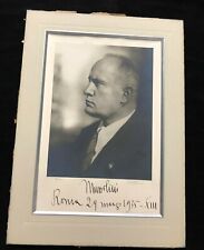 1935 Benito Mussolini Autographed Signed Inscribed Photo  picture