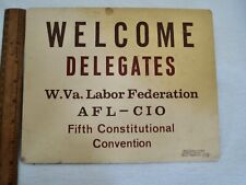 Vintage AFL-CIO 5th Labor Constitutional Convention Table Sign Plaque Oct. 1965 picture