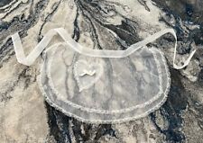Sexy Vintage 1960s White Sheer Lace Trim Heart Pocket Hostess Apron Bar Maid picture