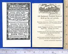 TWO orig antique (1887 & 1889) Print ads for the Grand Union Hotel New York City picture