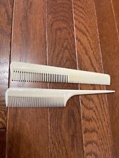 Lot of 2 Vintage Vtg White SOLO Plastic Combs 7” Made In USA picture