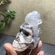63mm Natural Vintage Hand Carved Crystal Skull cluster specimens 108g A1417 picture