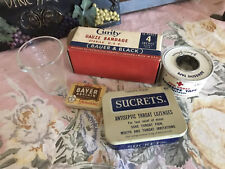 Vintage Collection Bayer Tin Sucret’s Tin, Red Cross Tape tin Medicine Cup picture