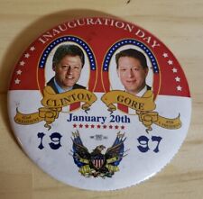 Vintage 1997 Bill Clinton AL Gore President Inauguration Day Button Pin Pinback  picture