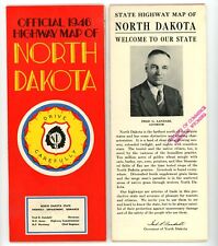 Vintage 1946 North Dakota Official Road Map – State Highway Dept. (Stamped) picture