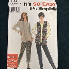 Simplicity 9700 NEW Vest& Tee With Pull On Pants Size XS-XL EASY picture