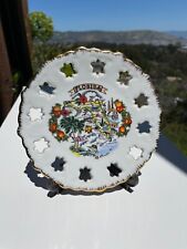 Vintage State of Florida Collector Souvenir Plate Gold Trim picture