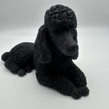 Vintage Sandicast Black Poodle Dog Sculpture Statue Figurine 1983 US Sandra Brue picture