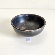 1930s Vintage Handcrafted Black Stone Bowl Stoneware Decorative Collectible 3 picture