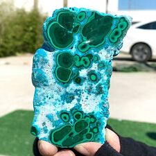 252G Natural Chrysocolla/Malachite transparent cluster rough mineral sample picture