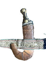 Antique Yemen Jambiya Khanjar Antique Islamic Curved Dagger  Sheath Belt Tools picture