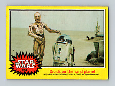 1977 Topps Star Wars Series 3 Yellow Card #143 Droids on sand planet C-3PO R2-D2 picture