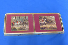 Vintage Lady Clare Coasters English Hounds Fox Hunting Scenes Box Set of 6 picture