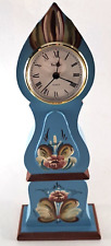 Vintage Nils Olsson Mantle Clock Wood Hanhart Quartz Swedish Kurbits 14x6 picture