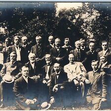 c1907-1909 Classy Group Gentlemen RPPC Fancy Dapper Suits Men Photo Outdoor A155 picture