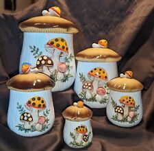 Vintage Sears&Roebuck Merry Mushroom 5 Pc  Canister Set Japan 1978*READ DESCRIP* picture