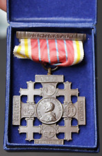 Pope Leo Xlll Pilgrimage to Jerusalem Silver Vatican Medal Original Ribbon & Box picture