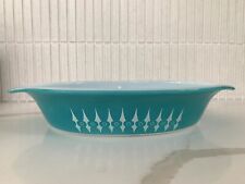 RARE AGEE Pyrex Turquoise Spears Dish  picture