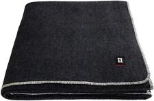 EKTOS 100% Wool Blanket, Navy Blue, Warm & Heavy 5.0 lbs, Large Washable 66