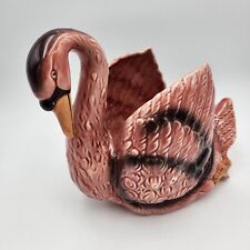Vintage Large Ceramic Swan Planter Japan picture