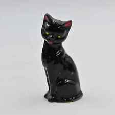 Vintage 1950s Redware Pottery Black Cat Figure picture