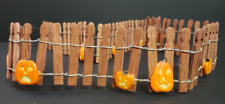 Lemax Spooky Town Halloween Village Pumpkin Wire Wooden Fence 44134 Picket picture