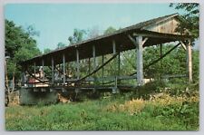 Postcard Covered Bridge Germantown Ohio OH Little Twin Creek #1 picture