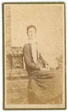 Antique CDV Circa 1870s Pritchard  Beautiful Woman in Scarf & Dress Louisiana MO picture