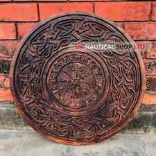 Compass Designer Shield | Viking Vegvisir Carved Shield picture