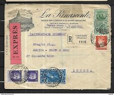 Italy 11 04 1934 Express Registered Letter from Cagliari to London picture