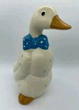 House of Lloyd's Ceramic Figurine White Goose Duck Blue Bonnet French Country  picture