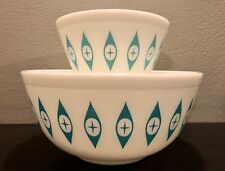 Pyrex Atomic Eye Chip And Dip Set RARE Set 401 403 Unmarked 1950s picture