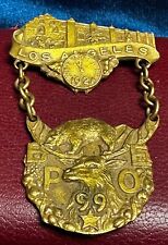 👀 Antique 1921 B.P.O.E. Elks Los Angeles No. 99 Badge Pin Excellent Condition👀 picture