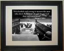 General George S. Patton World War 2 WWII dday D-Day Famous Quote Framed Photo  picture