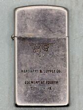 Vintage 1958 HS Co Hardware Supply Co Advertising Chrome Slim Zippo Lighter picture