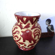 Vintage Mid-century Red Italian Pottery Vase picture
