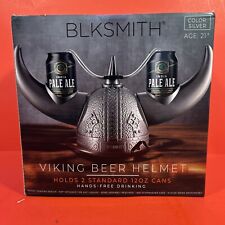 BLKSMITH Silver Viking Helmet Drinking Hat Fits 16-24