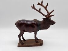 Hand Carved Detailed Ironwood Wood Bull Elk Figure Statue 9