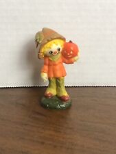 Vintage 1976 Hallmark Merry Miniatures Scarecrow W/Pumpkin Halloween 3