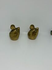 Vintage Brass Mouse Figurine Paperweight MCM Simple Mouse Decor Pair picture