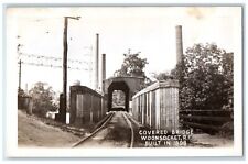 c1940's Covered Bridge Woonsocket Rhode Island RI Vintage RPPC Photo Postcard picture