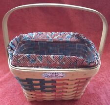 LONGABERGER 1998 25th Anniversary American Flag Basket with Liner & Protector. picture