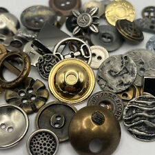 Rare Mix 50 RARE MIXED LOT Of Metal Buttons OLD-VINTAGE & NEW picture