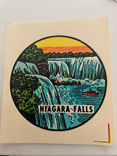 Vintage NOS Waterslide Decal Niagara Falls NY Canada Water fall Round picture
