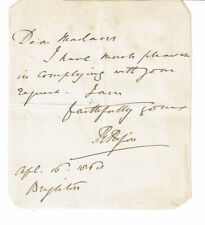 1868 AUTOGRAPH NOTE SIGNED by Anglican BISHOP of RIPON, ROBERT BICKERSTETH picture