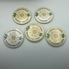 Lot 5 Vtg It Hasta Be Shasta (Daisy) For Our Natl Flower Button Pin Pinback  S7 picture