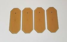 4- Vintage Amber Glass Chandelier Replacement Panels Flat Star Octagon Beveled  picture